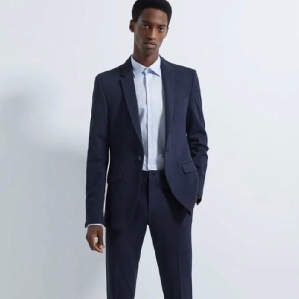 ZARA MAN Navy Blue Premium Blazer